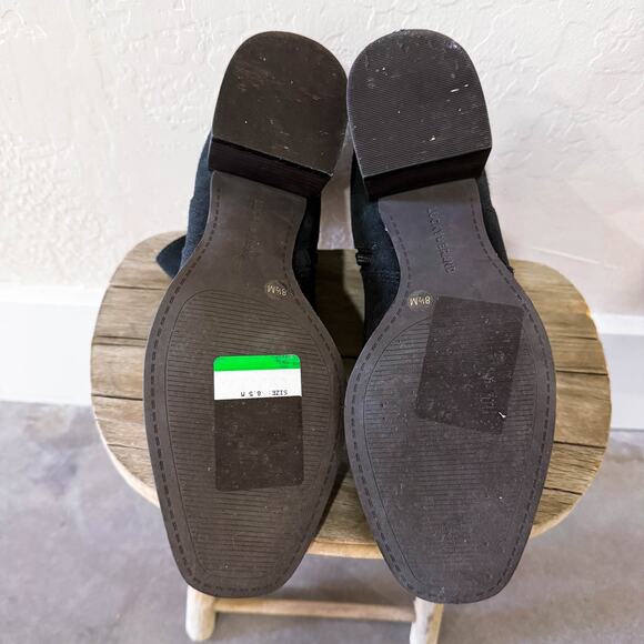 Lucky Brand Lilka Block Heels Suede Bootie Ankle Boots Black Academia Sz 8.5 NEW - Picture 8 of 11